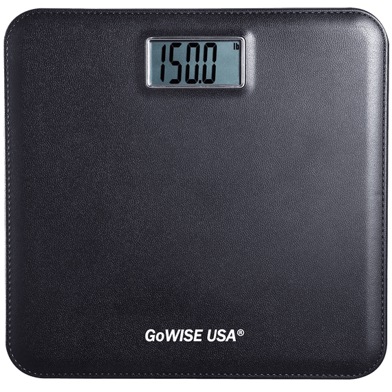 GoWISE USA GW22035 Electronic Personal Digital Scale w- Step-On Techonology & Wide Platform & LCD Display 400LB Capacity Black