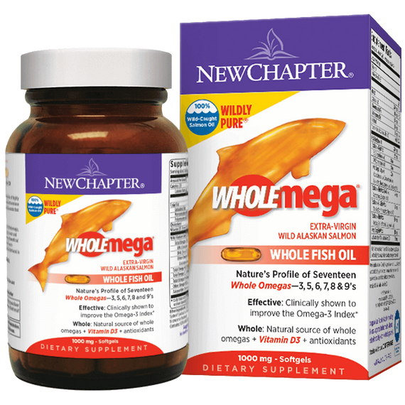New Chapter Wholemega Whole Fish Oil Extra-Virgin Wild Alaskan Salmon