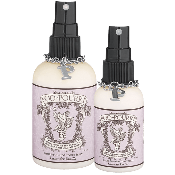 Poo-Pourri Preventive Bathroom Odor Spray 2-Piece Set Includes 2-Ounce and 4-Ounce Bottle Lavender Vanilla