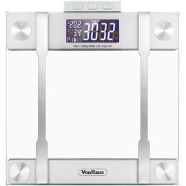 VonHaus Body Fat Scales 400lb Weight Capacity Hydration Monitor Composition Analyser Bathroom Scales